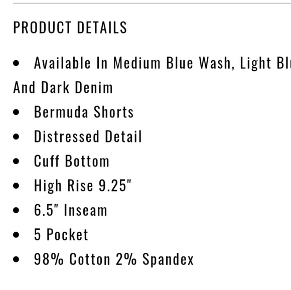 En Jean Dark Rinse Mid Rise Short - Picture 3 of 7